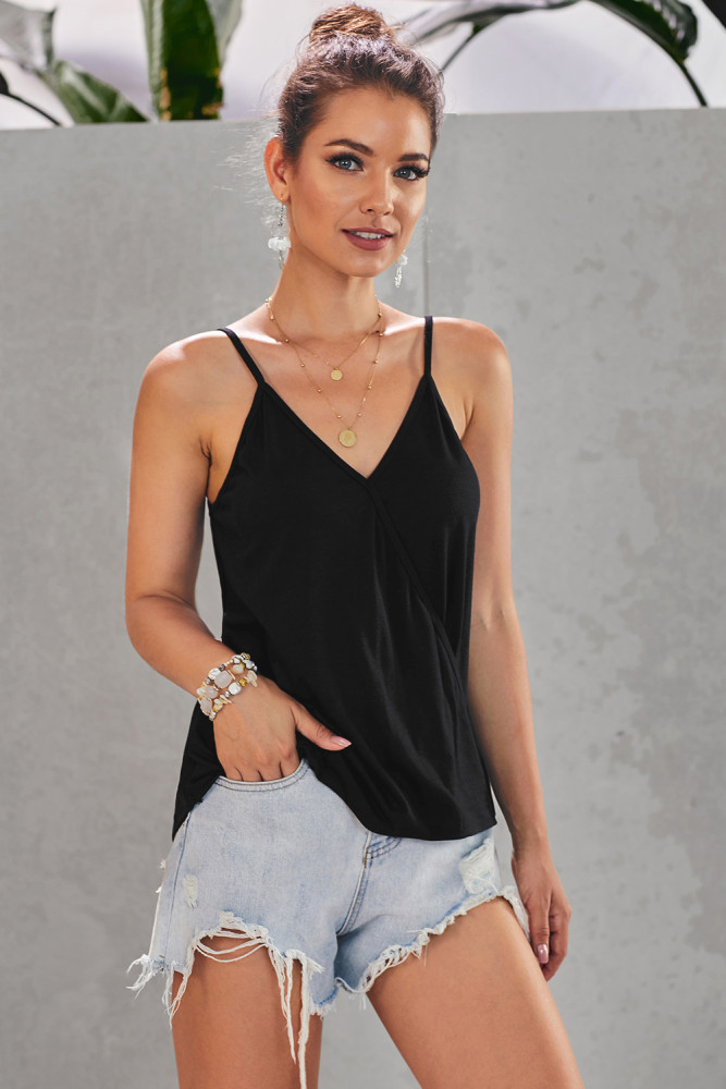 Black Spaghetti straps Slip Camisole