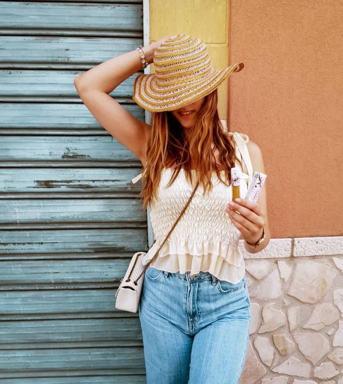 White Frill Tie Shoulder Strap Vest