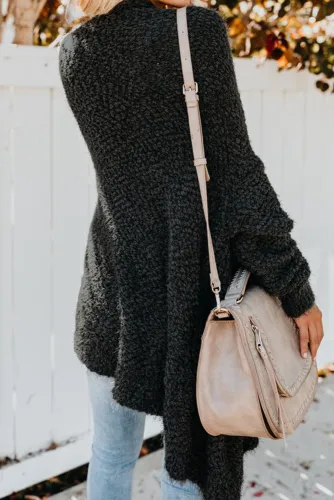 Black Winter Baggy Cardigan Coat