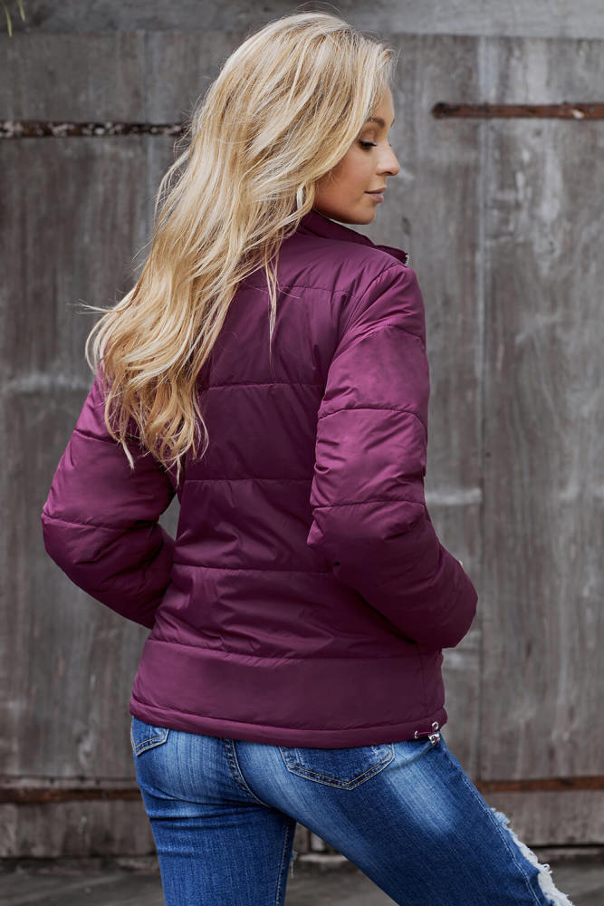 Fuchsia Mammoth Pocketed Puffer Jacket