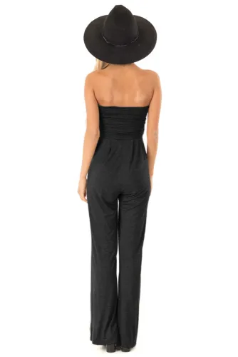 Black Sleeveless Jumpsuit with Pockets