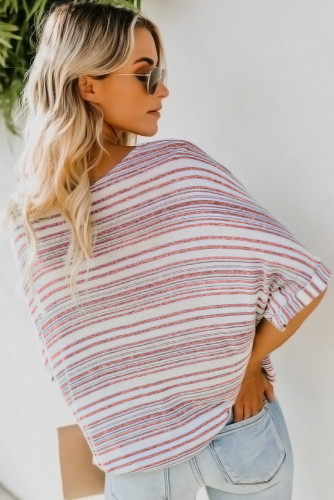 Red Estate Knit Twist Top