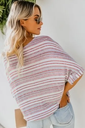 Red Estate Knit Twist Top