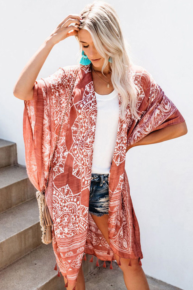 Brown Anja Tassel Kimono