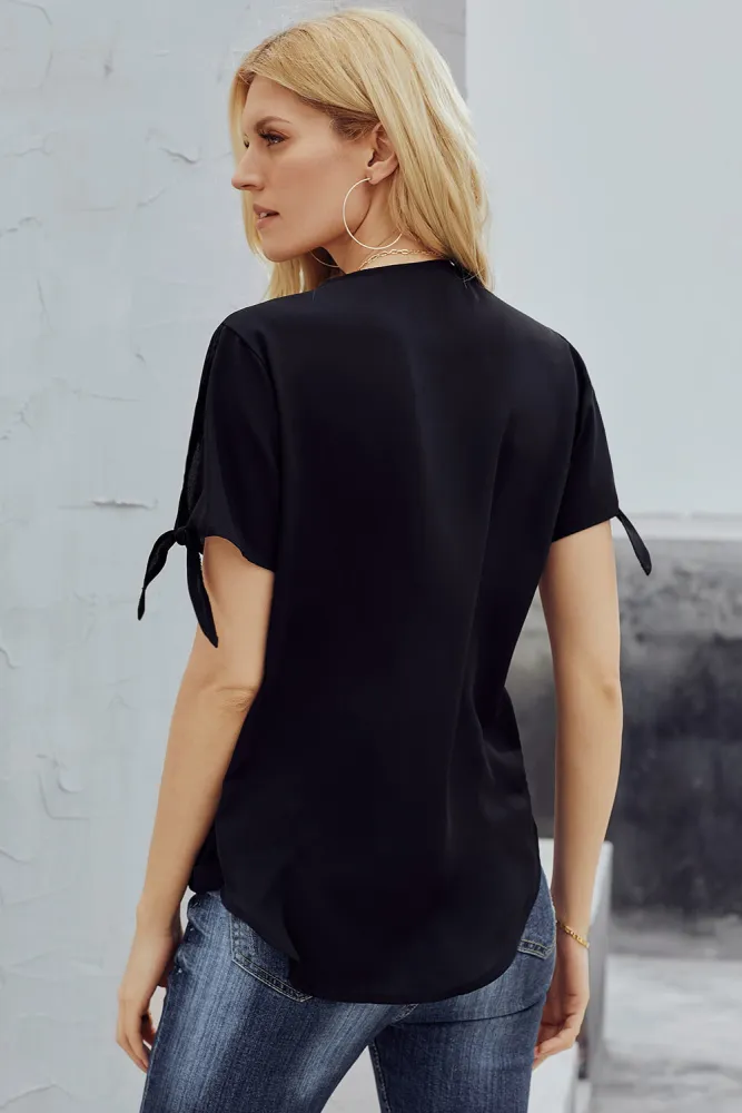 Black Charismatic Drape Blouse