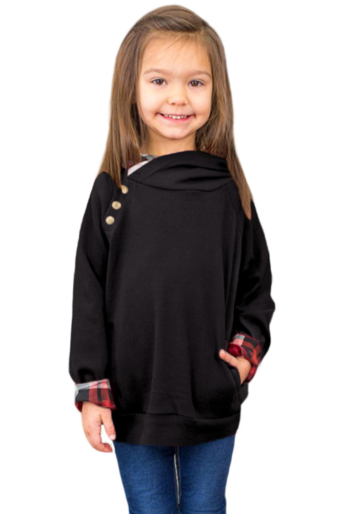 Black Toddlers Double Hooded Sweatshirt