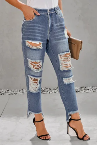 Kelce Destroyed Boyfriend Denim