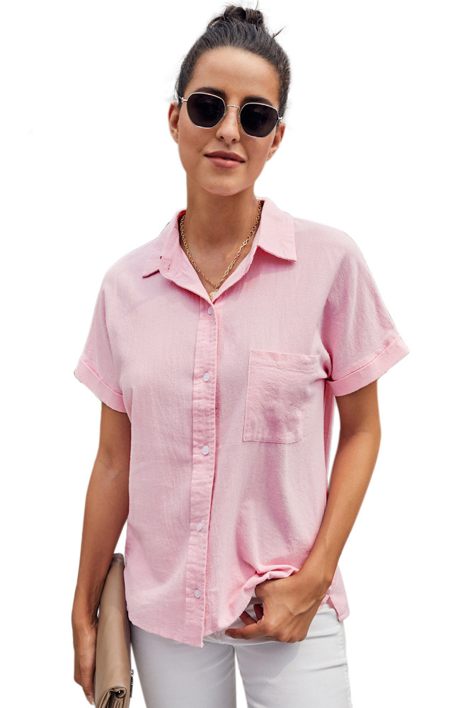 Pink Button Down Top