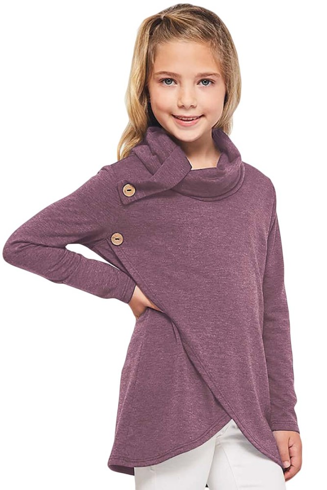 Red Toddler Little Girls Turtleneck Blouse Top