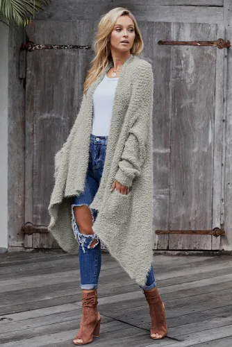 Gray Winter Baggy Cardigan Coat