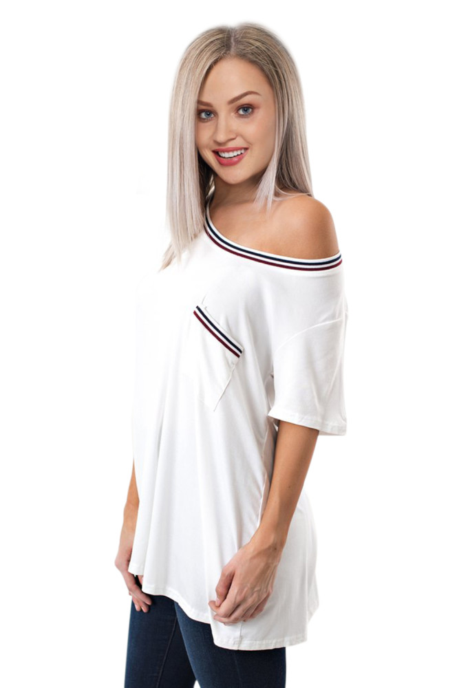 White Be About It Basic Pol Tee