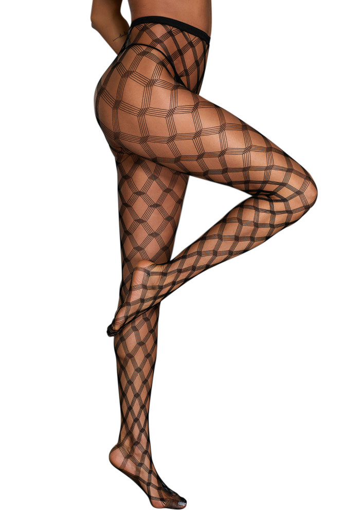 Crisscross Netted Pattern Pantyhose