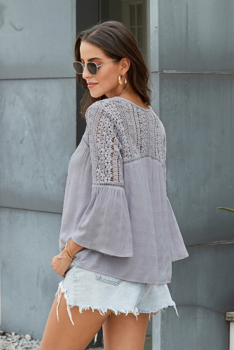 Gray The Du Jour Crochet Blouse