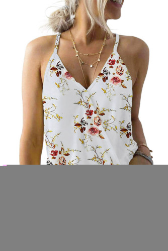 Tropical Plant Print Tank Top