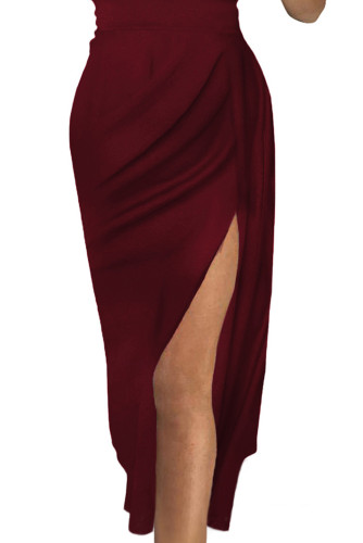 Red Off Shoulder Short Sleeve Party Dress