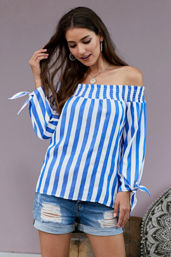 Blue Summer on You Off The Shoulder Top