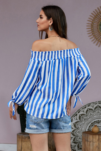 Blue Summer on You Off The Shoulder Top