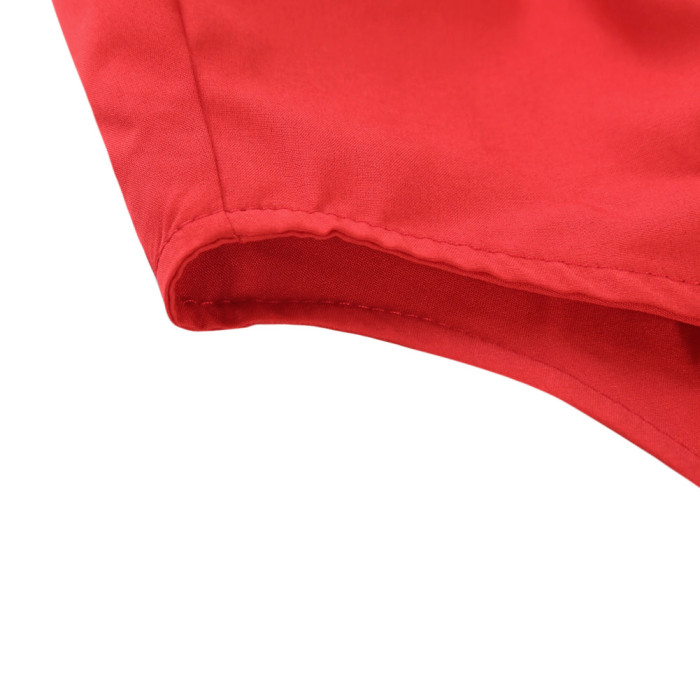 Red V Neck A-line Sundress