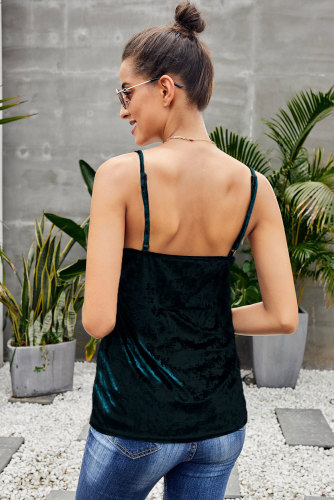 Green Whimsical Velvet Cami Tank