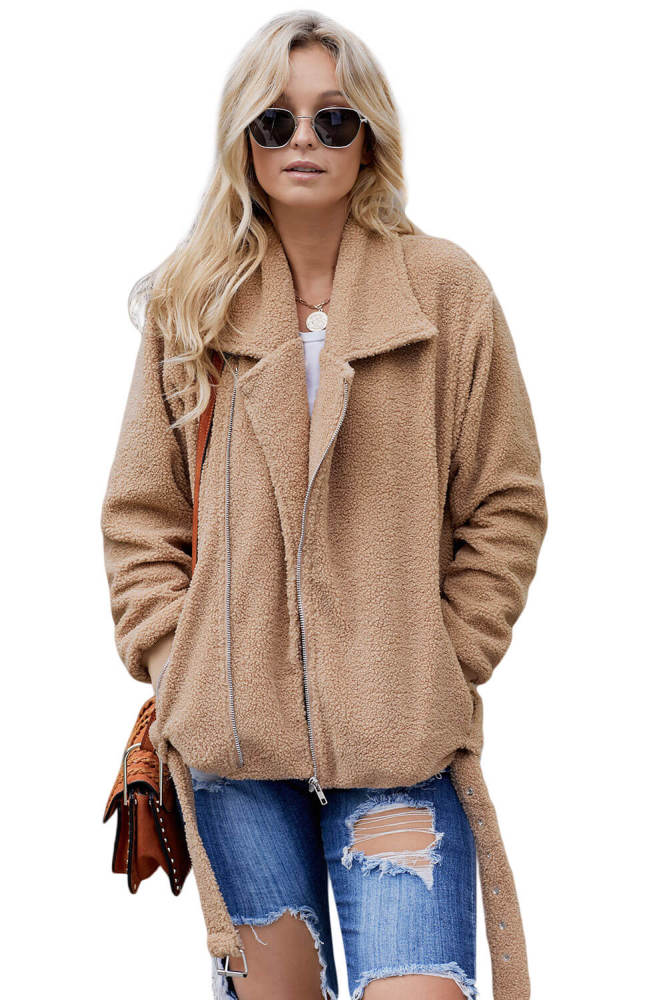 Khaki Niagara Falls Pocketed Sherpa Jacket