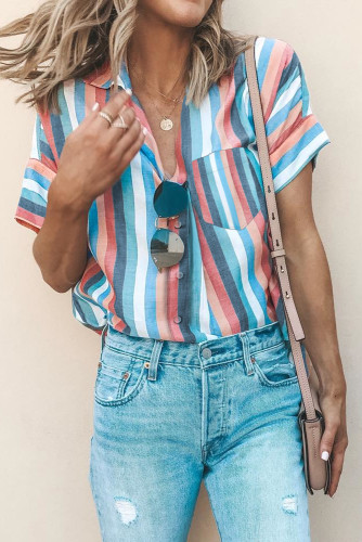 Sky Blue Gingham Play Button Down Shirt
