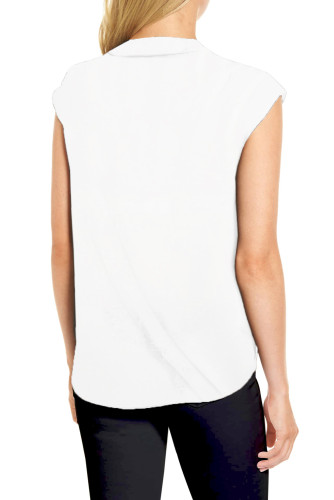 White Surplice Bowknot Tank Top