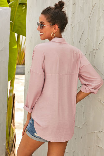 Pink Satin Utility Blouse