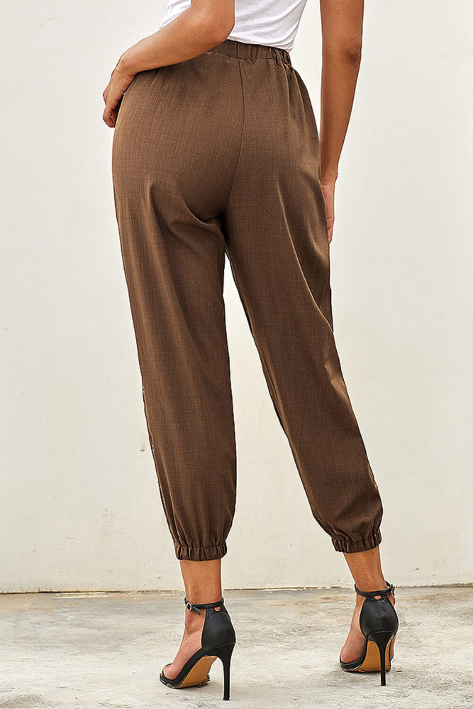 Brown On The Run Pocketed Pants