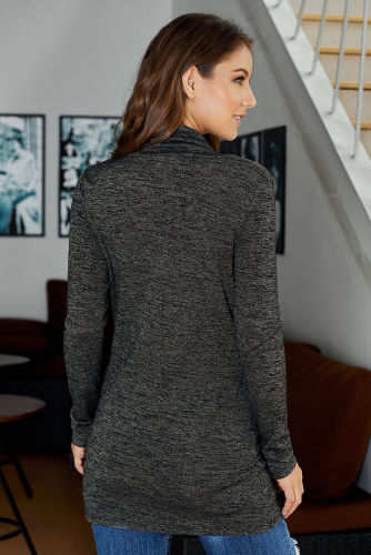 Black All This Time Zipper Pullover Top