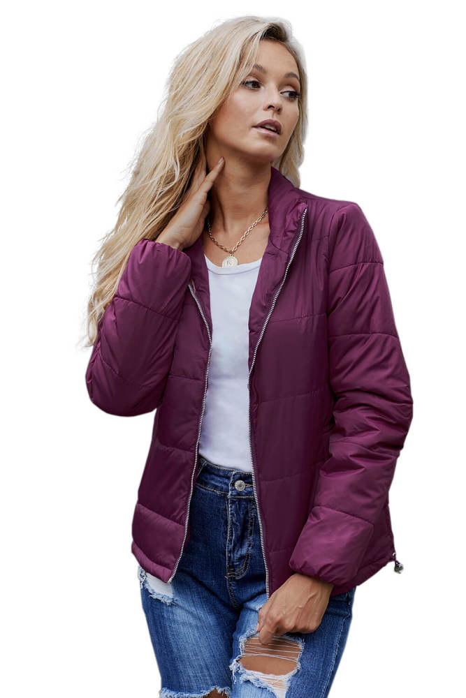 Fuchsia Mammoth Pocketed Puffer Jacket