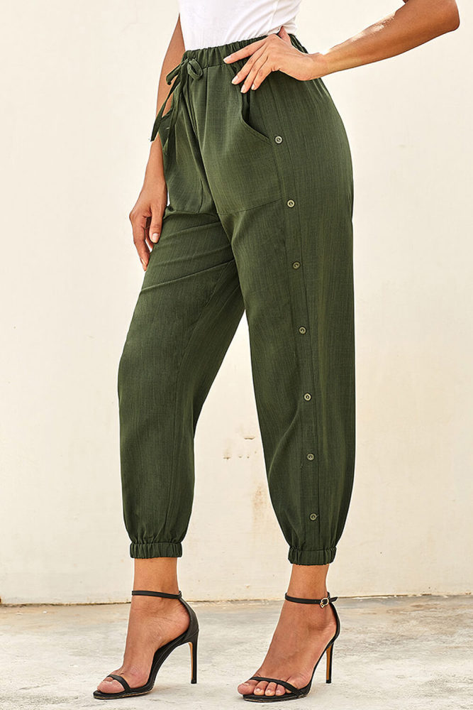 Green On The Run Pocketed Pants