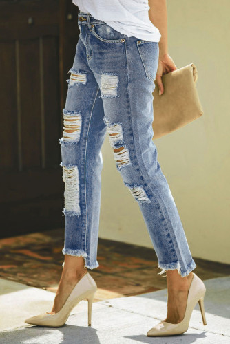 Kelce Destroyed Boyfriend Denim