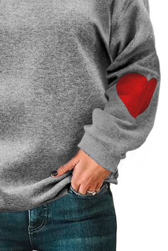 Heart on My Sleeve Cotton Blend Sweatshirt