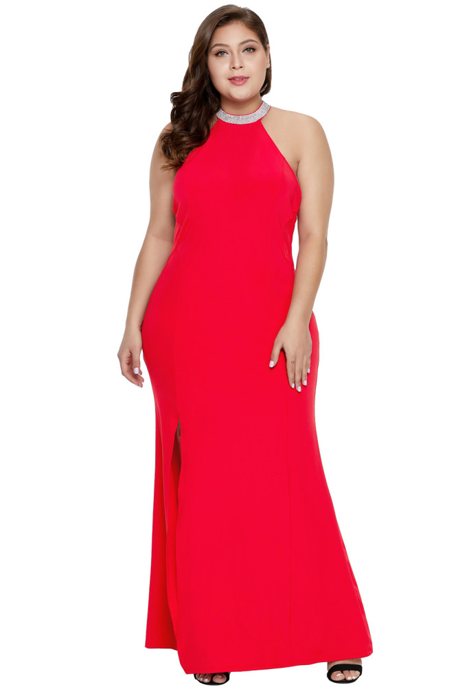 Red Twisted Love Plus Size Maxi Dress