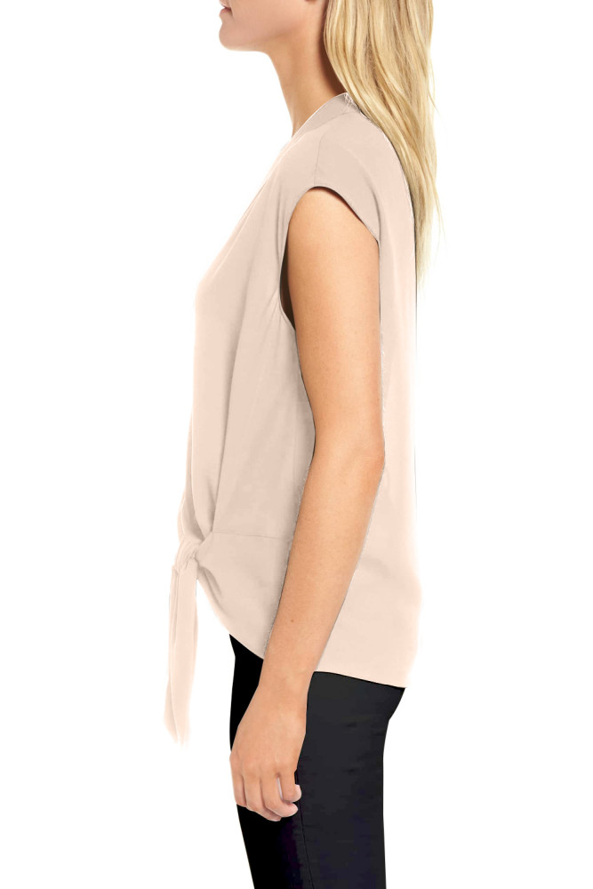 Apricot Surplice Bowknot Tank Top