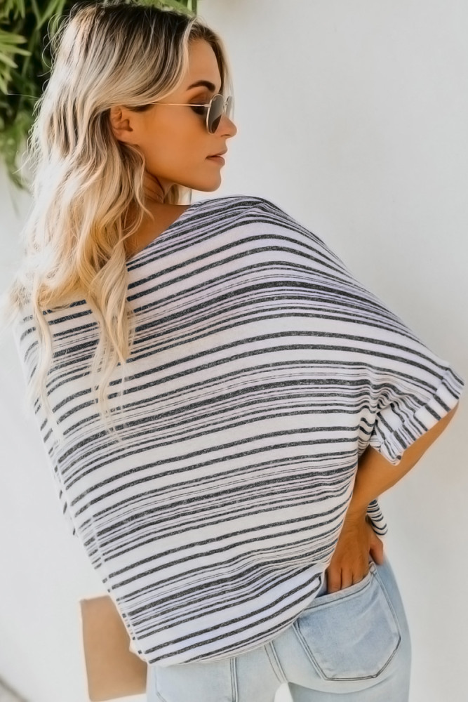 Black Estate Knit Twist Top