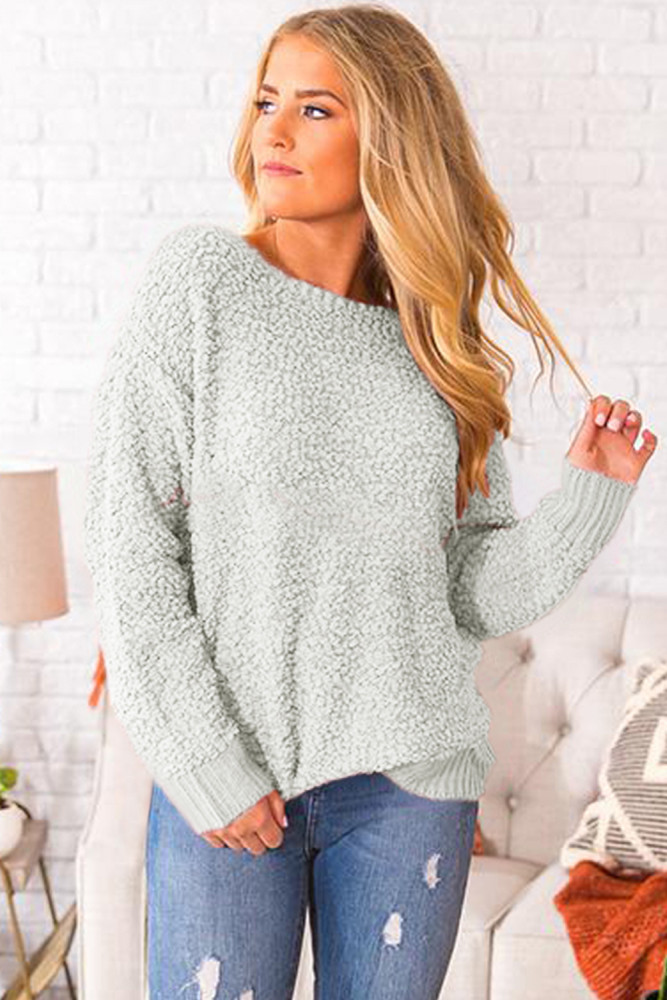 Gray Twist Back Sweater