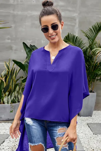 Blue Chic High Low Kimono Top
