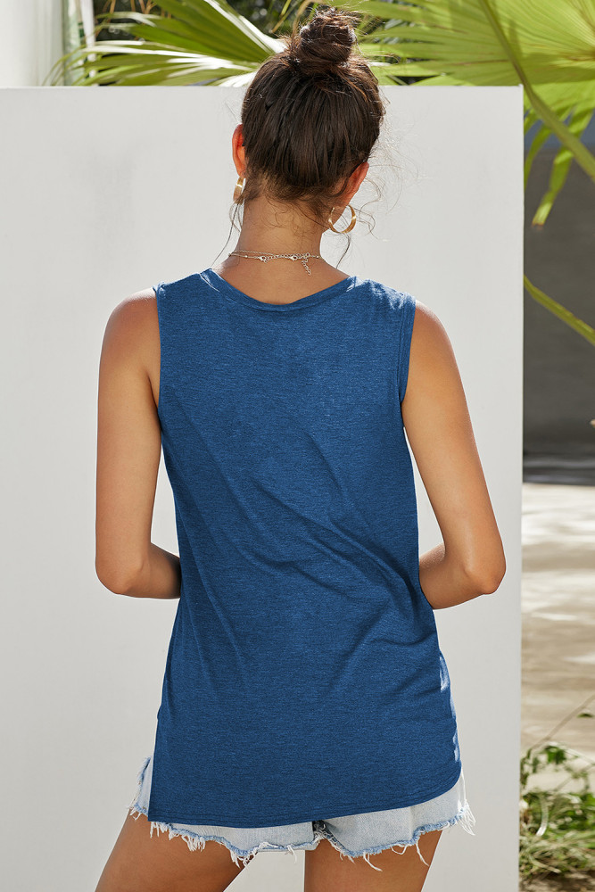 Blue Knot Front Jersey Tank