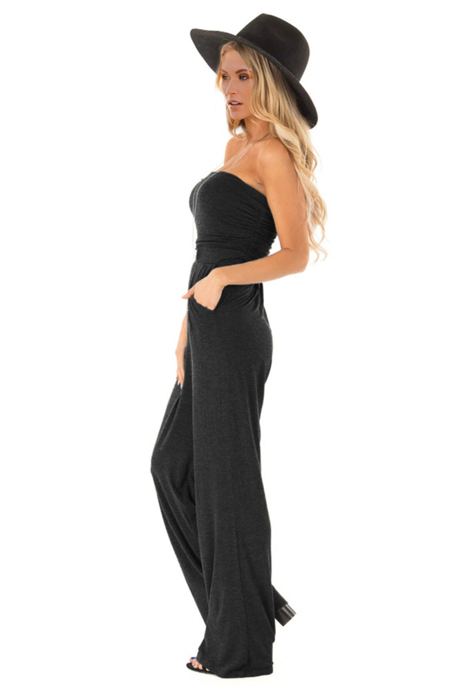 Black Sleeveless Jumpsuit with Pockets