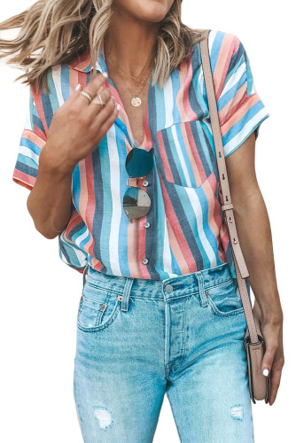 Sky Blue Gingham Play Button Down Shirt