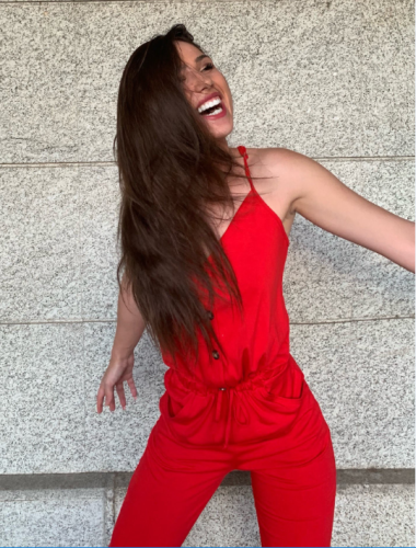 Red Buttoned V Neck Sleeveless Jumpsuit