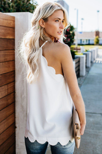 Days Like This White Scalloped Tank