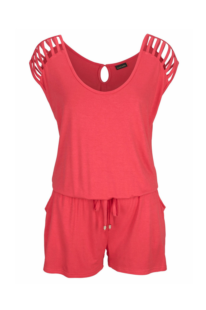 Pink Loose Fitting Short Jumpsuit