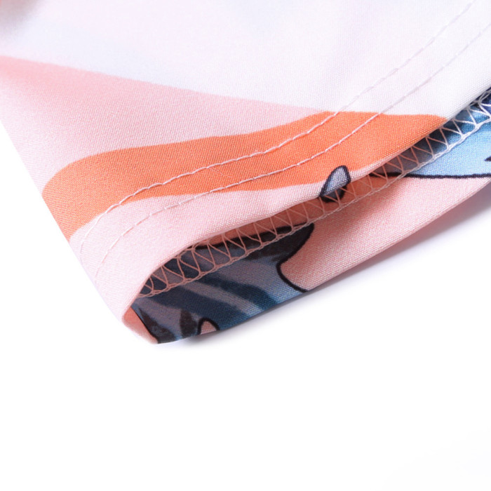 Sky Blue Sleeveless Flower Printed Tank Top