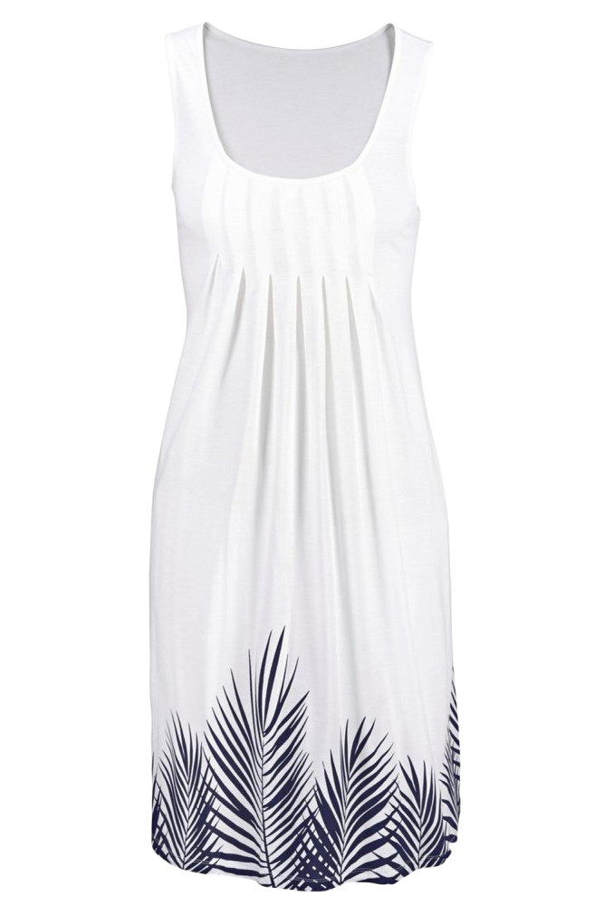 White Beachtime Sleeveless Beach Dress