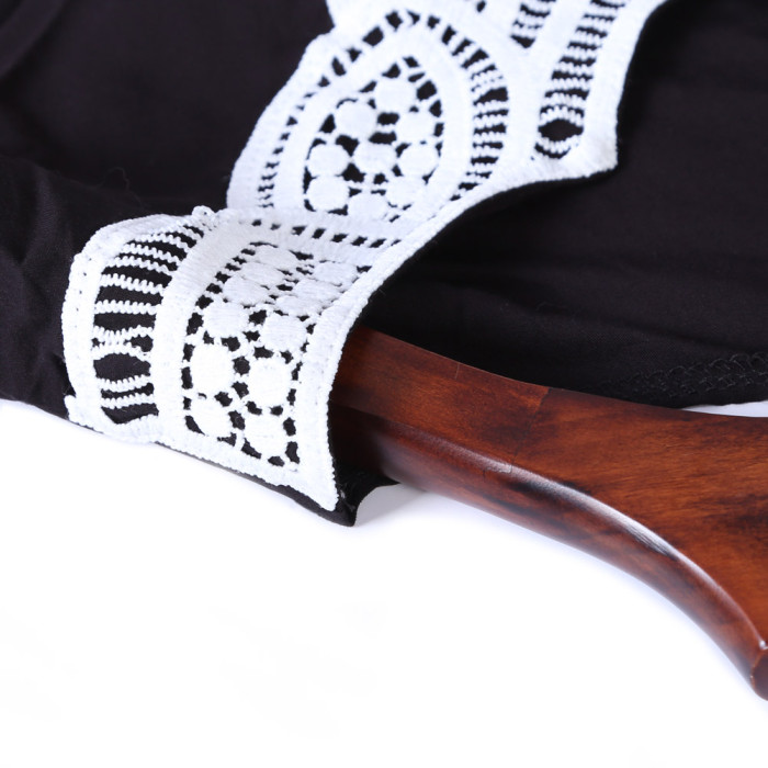 Black Chiffon Tunic with Embroidery