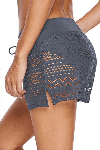Blue Lace Shorts Attached Swim Bottom