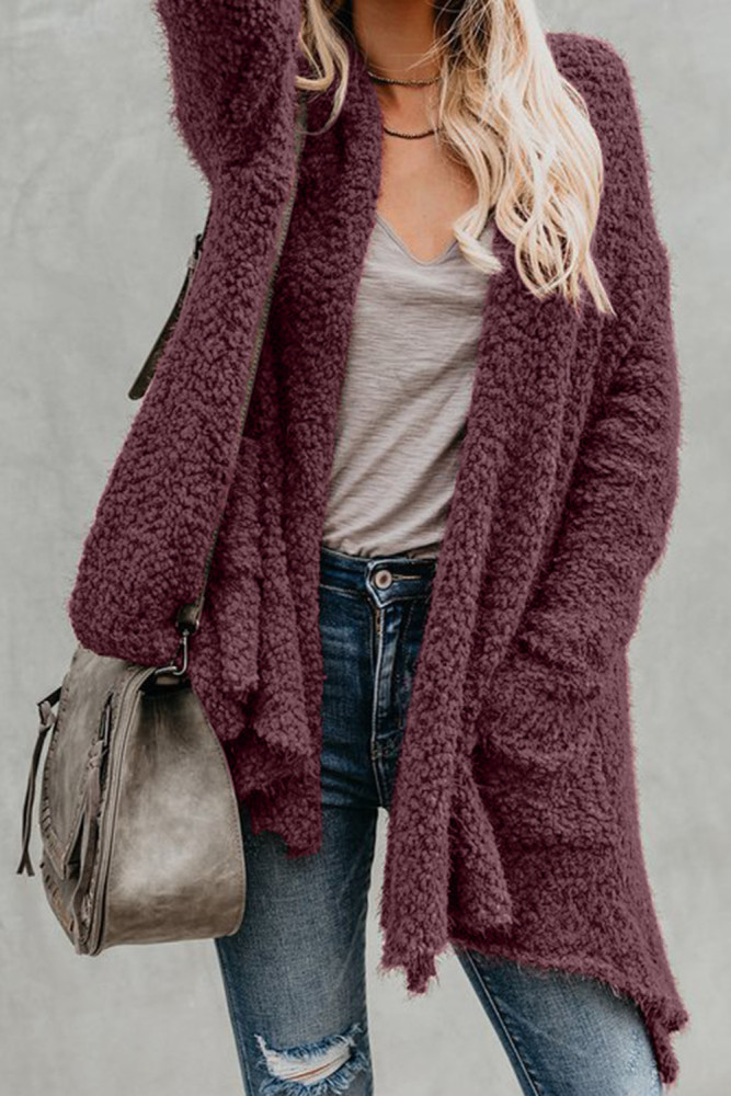 Purple Winter Baggy Cardigan Coat
