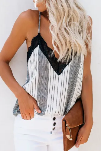 Stripe Love Bites Lace Cami Tank